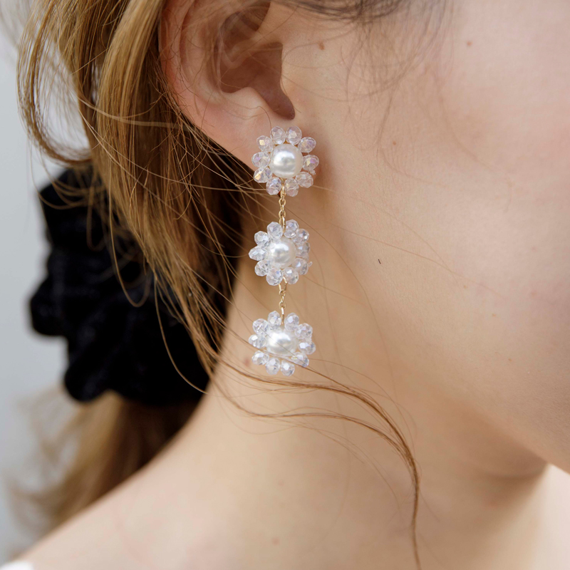 sheer flowery earring 〜ｼｱｰﾌﾗﾜﾘｰｲﾔﾘﾝｸﾞ