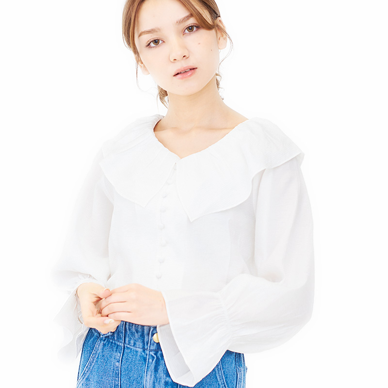 【OUTLET】charming frill blouse 〜ﾁｬｰﾐﾝｸﾞﾌﾘﾙﾌﾞﾗｳｽ