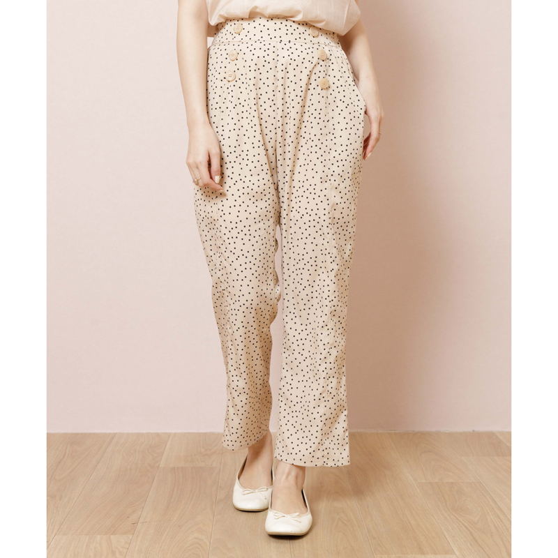 OUTLET】loosely dot pants～ﾙｰｽﾞﾘｰﾄﾞｯﾄﾊﾟﾝﾂ | flower／フラワー