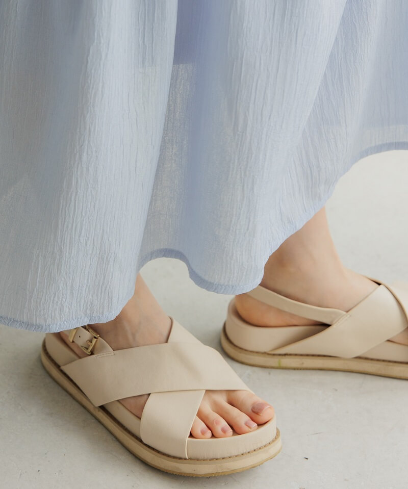 【OUTLET】nudie color cross sandal 〜ﾇｰﾃﾞｨｰｶﾗｰｸﾛｽｻﾝﾀﾞﾙ