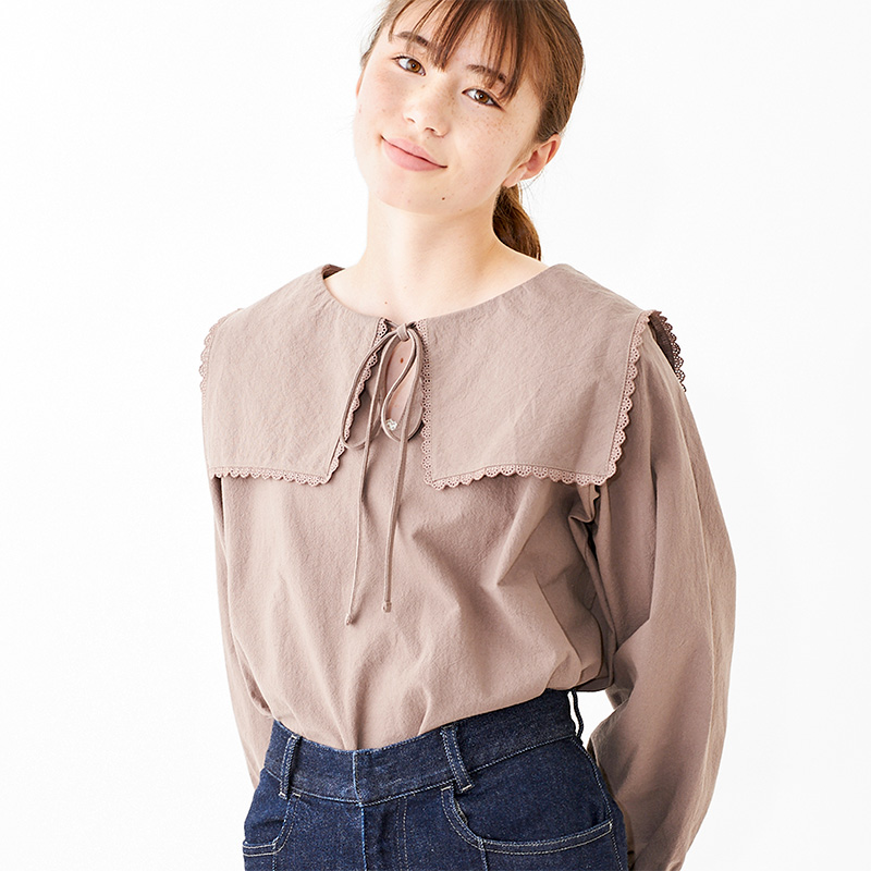 【30%OFF】square collar blouse〜ｽｸｴｱｶﾗｰﾌﾞﾗｳｽ