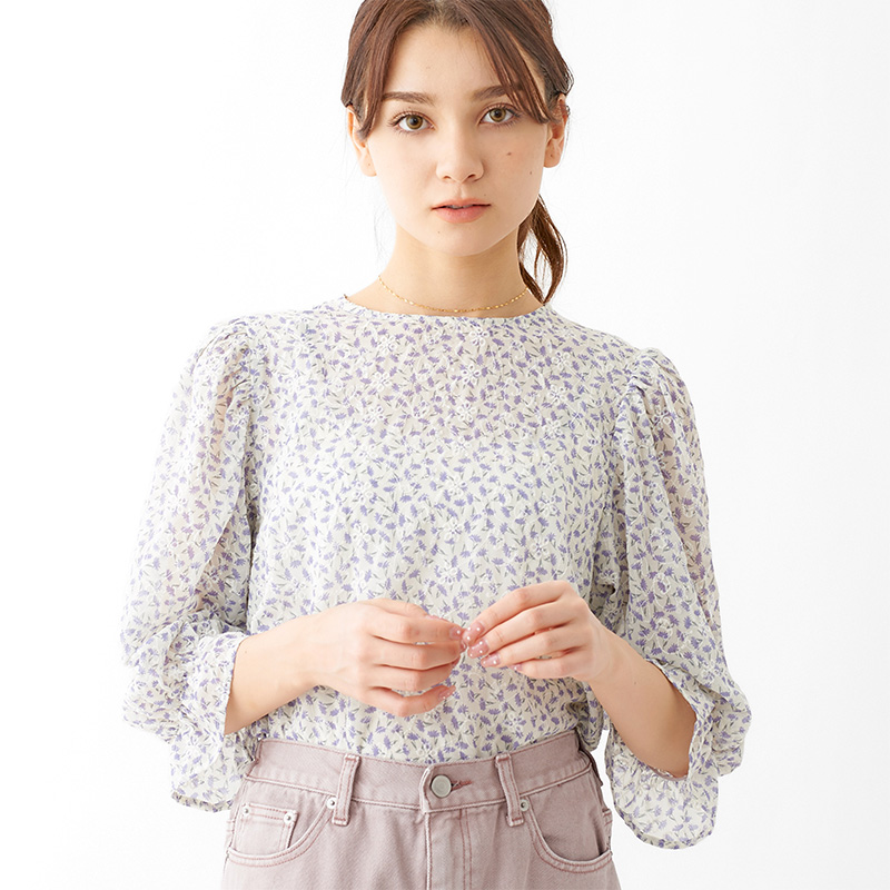 【OUTLET】bloom embroidery blouse〜ﾌﾞﾙｰﾑｴﾝﾌﾞﾛｲﾀﾞﾘｰﾌﾞﾗｳｽ