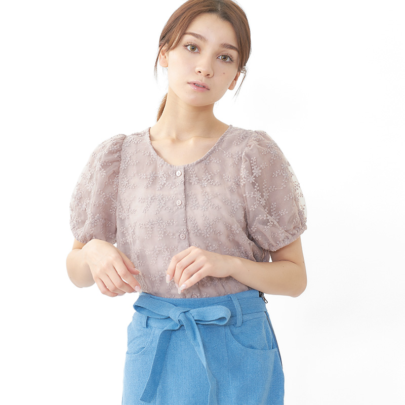 【OUTLET】blooming sheer top2〜ﾌﾞﾙｰﾐﾝｸﾞｼｱｰﾄｯﾌﾟ2