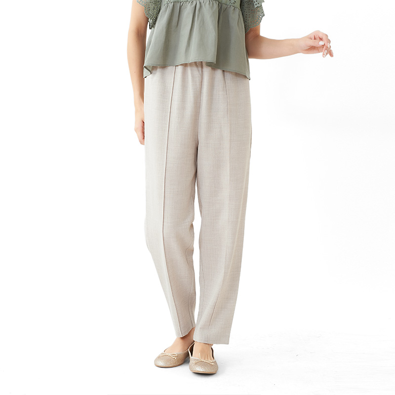 【40%OFF】linen like tapered pants〜ﾘﾈﾝﾗｲｸﾃｰﾊﾟｰﾄﾞﾊﾟﾝﾂ