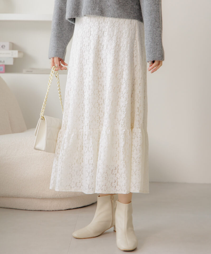 y30%OFFzbloom lace skirt`ٰڰ