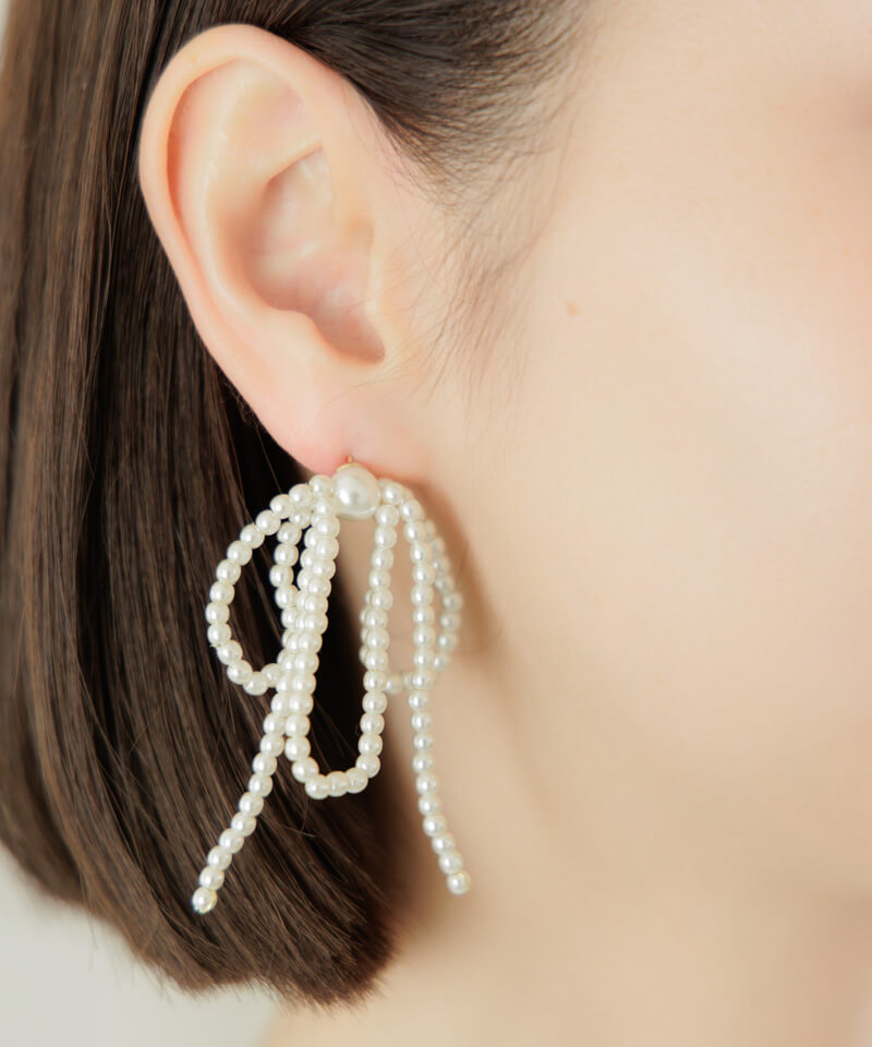 pearly ribbon earring`߰ذݲݸ