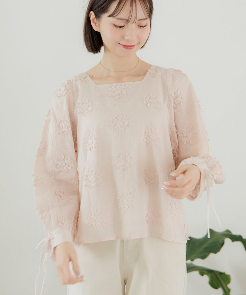 botanical EMB blouse`ƶٲް׳