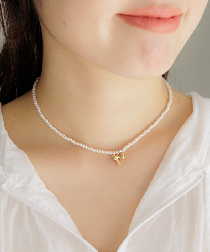 shelly ribbon necklace`ذȯڽ