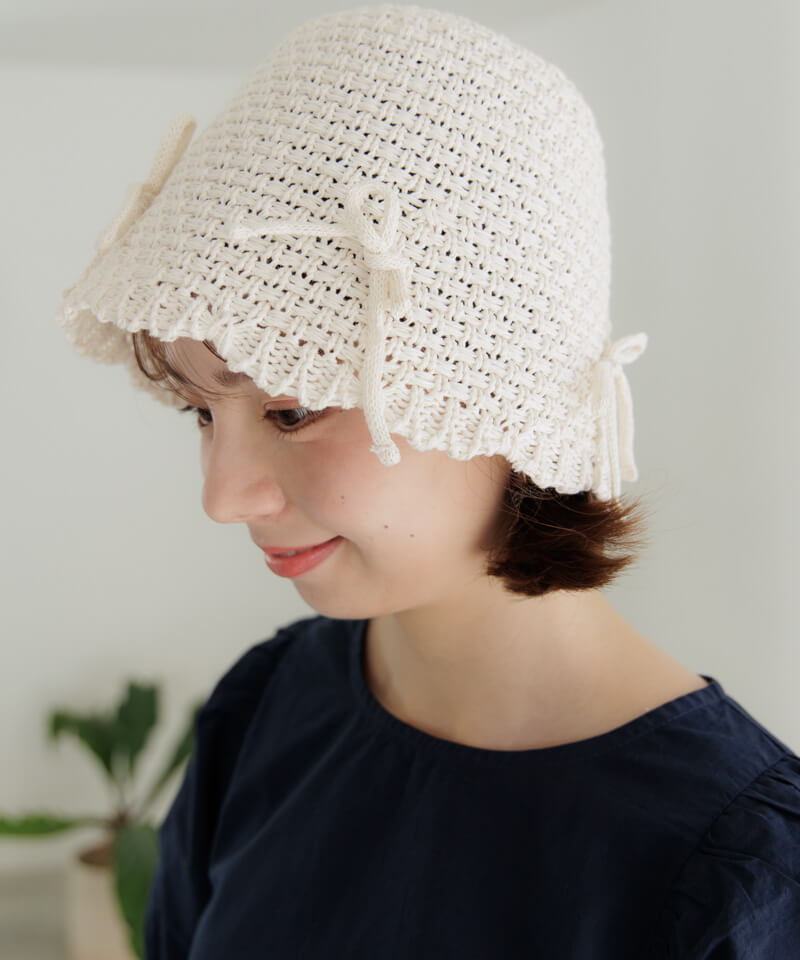 crochet ribbon hat`ۼʯ