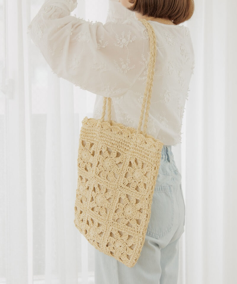 flower crochet tote`ܰۼİ