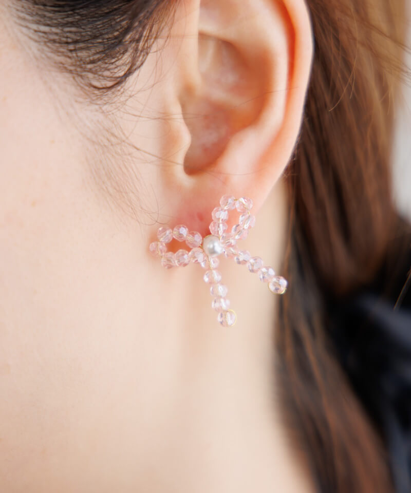 tiny beads ribbon pierce`ưް߱