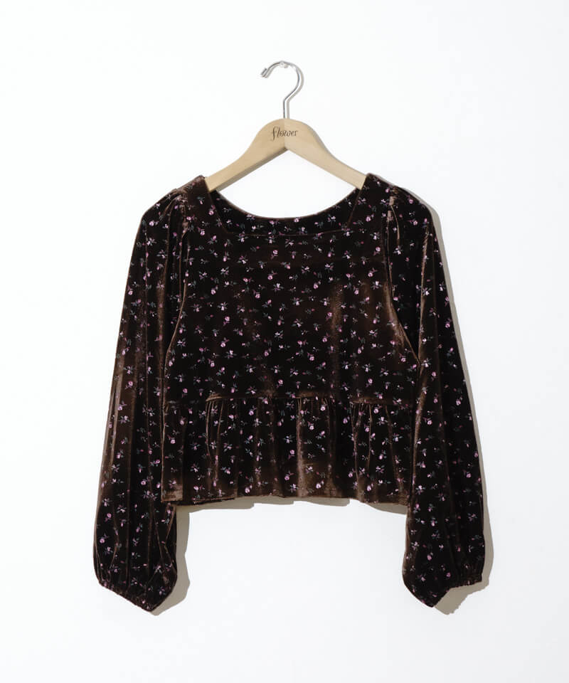 floral velour top`۰۱į