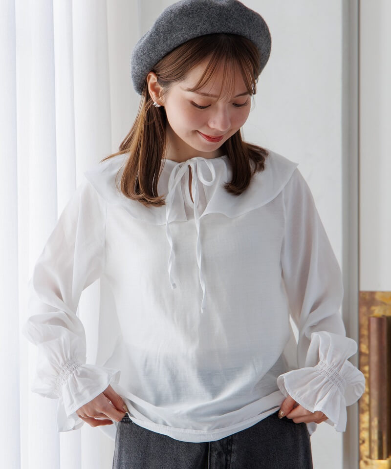 ruffled collar blouse`ׯ޶װ׳