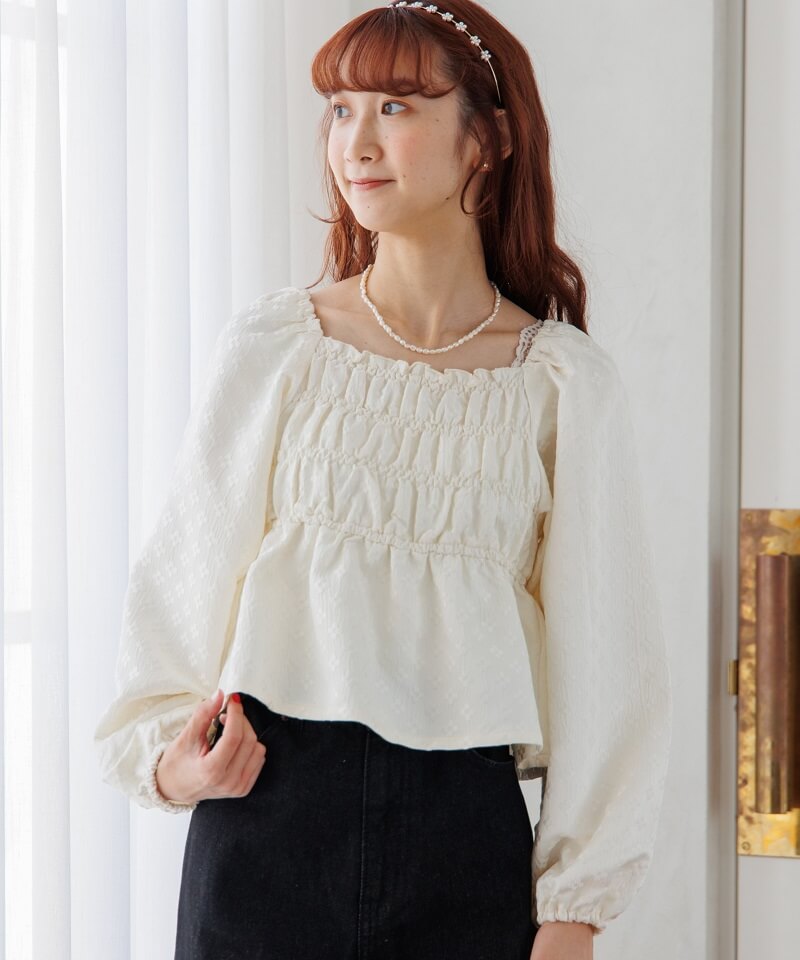 fleur shirring blouse`ٰټݸ׳