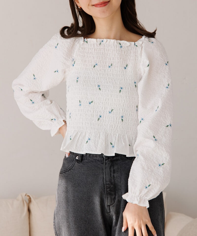 flower embroidery blouse`ܰ۲ذ׳