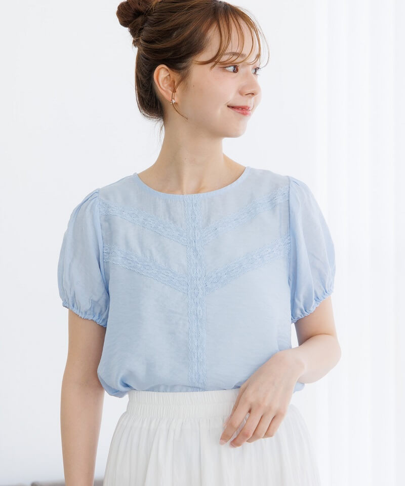 lace puff blouse`ڰ׳