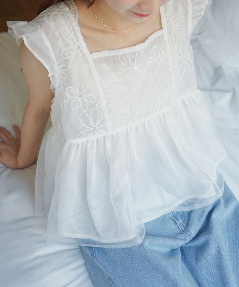 spangle flower top`ݸܰį