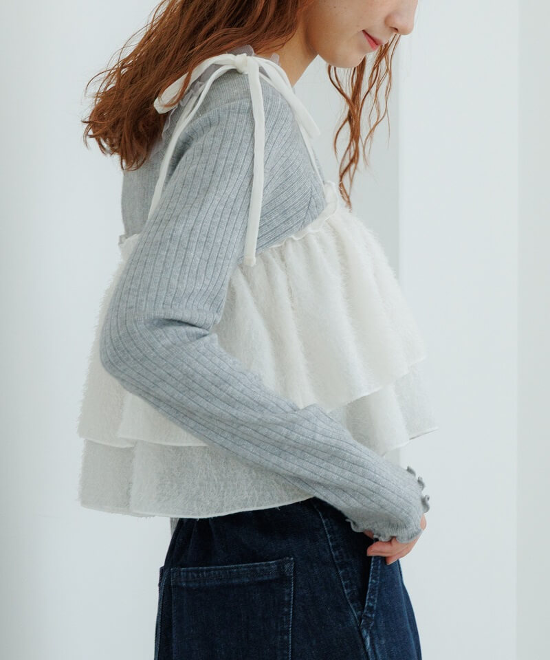 shaggy frill bustier`ް޽
