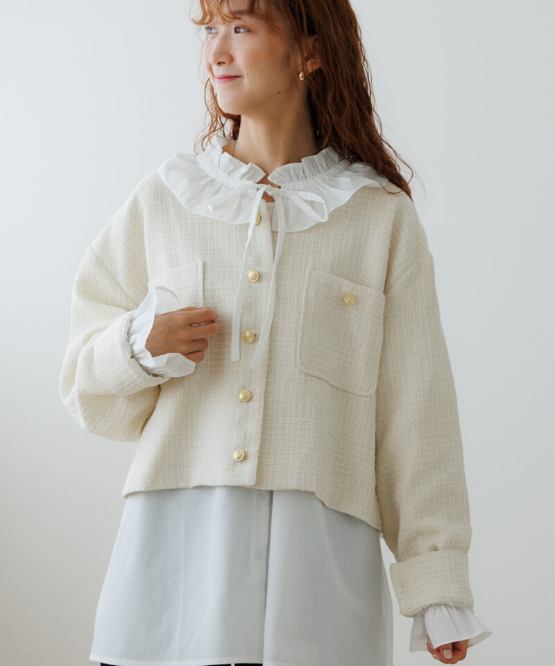 shiny tweed jacket`ư²޼ެ