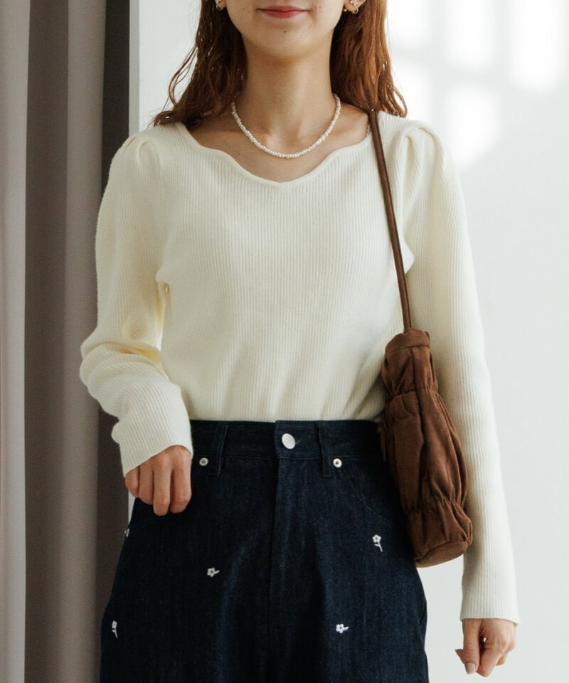 wavy knit top`ްƯį