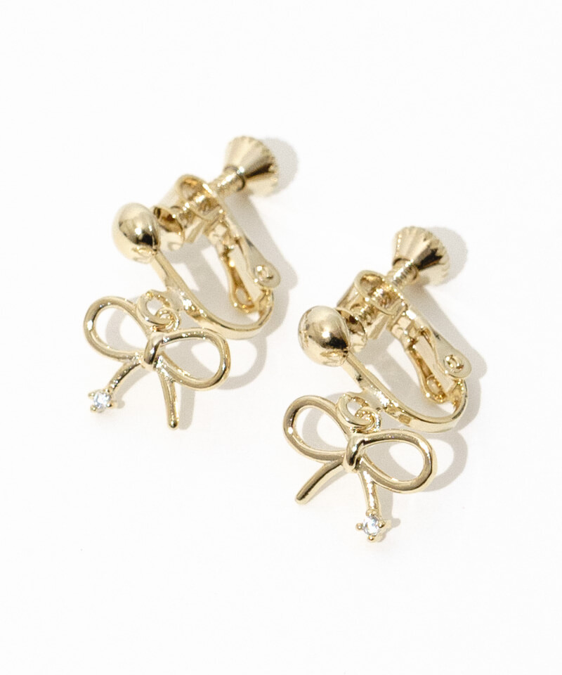 tiny ribbon earring`ưݲݸ