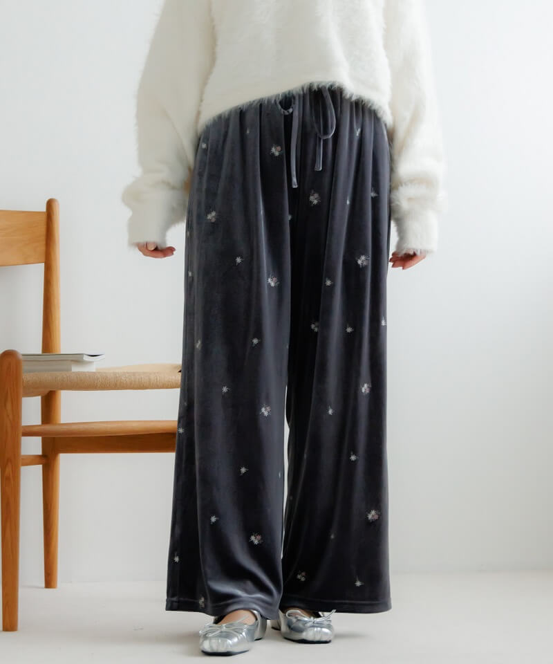velour embroidery pants2`۱۲ذ2