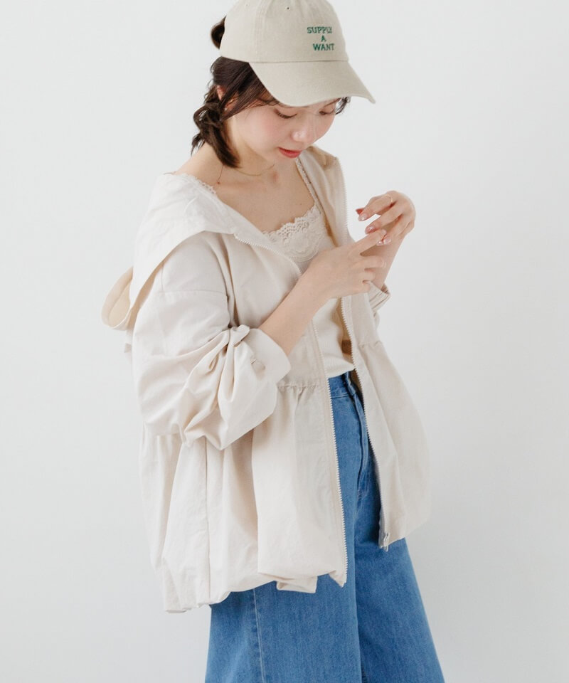 peplum nylon hoodie�`������Ų��̰�ި�