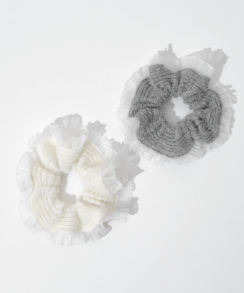 knit tulle chouchou�`Ư����ټ���