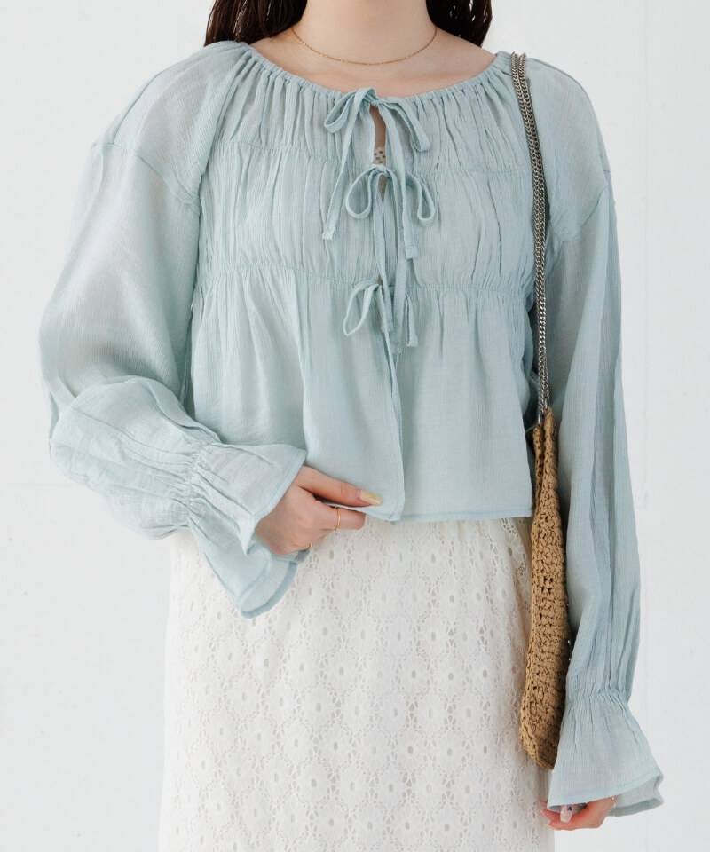 shirring ribbon blouse�`����ݸ�������׳�