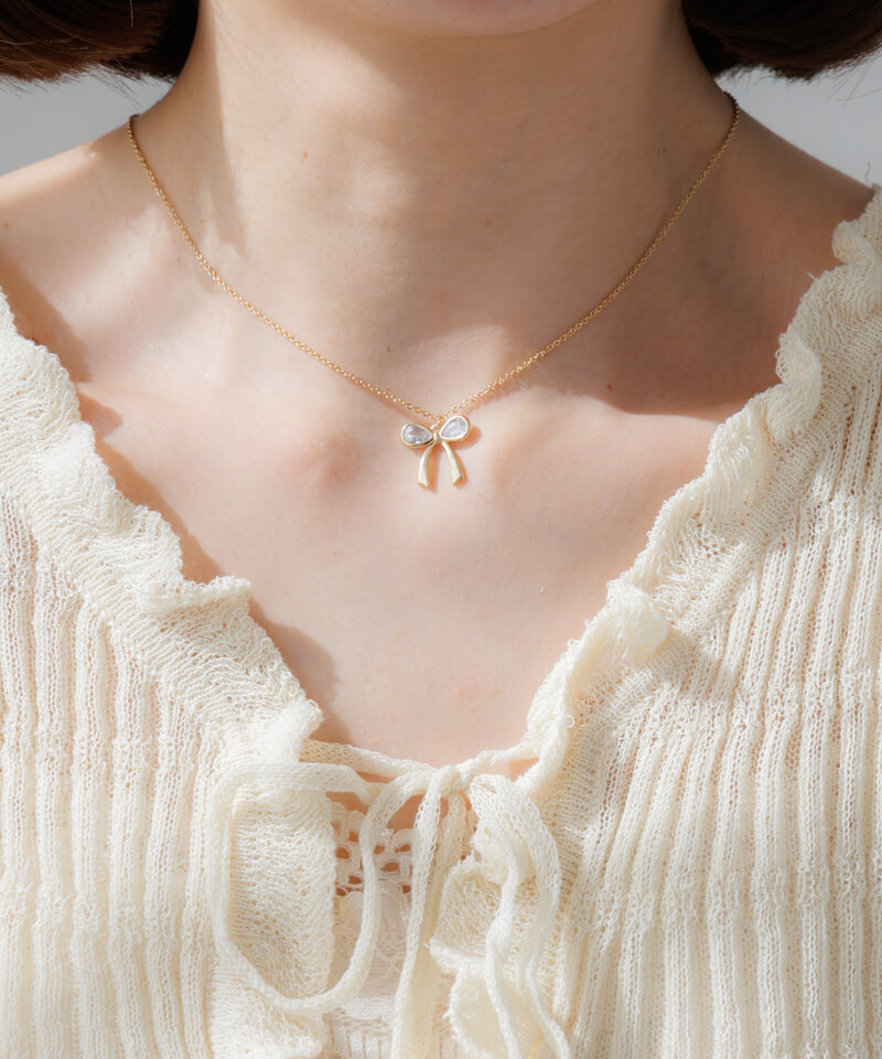 crystal ribbon necklace�`�ؽ������ȯ�ڽ