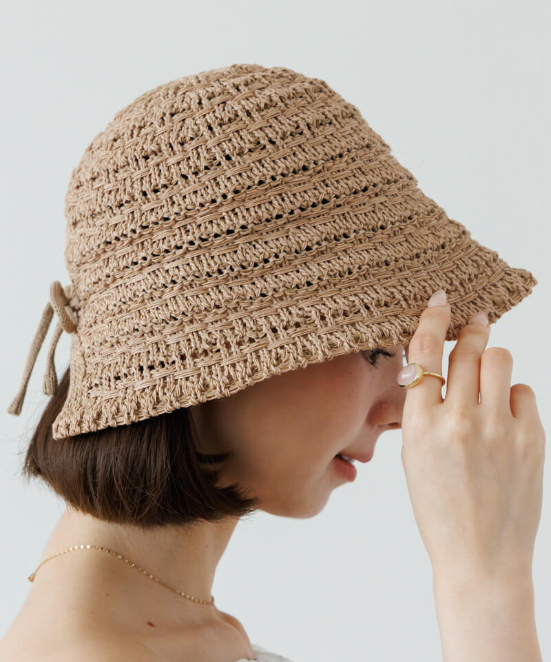 summer knit ribbon hat�`�ϰƯ�����ʯ�