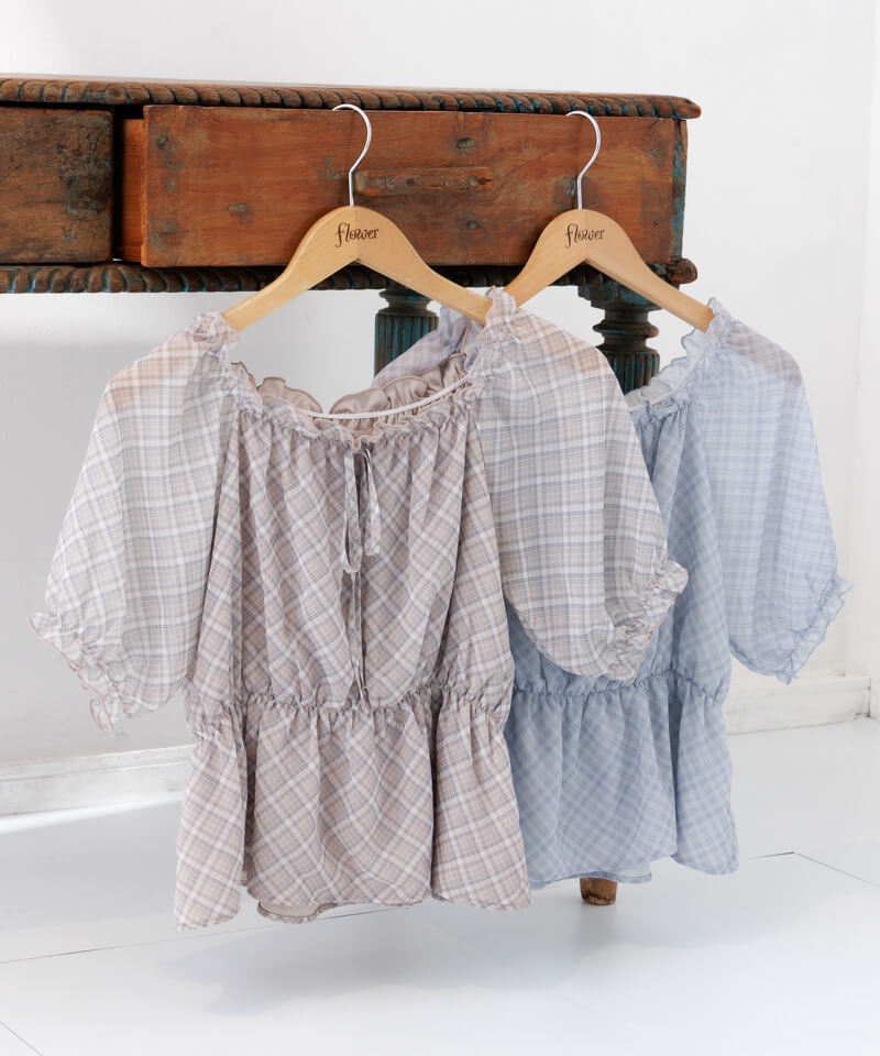 dusk check blouse�`�޽�������׳�