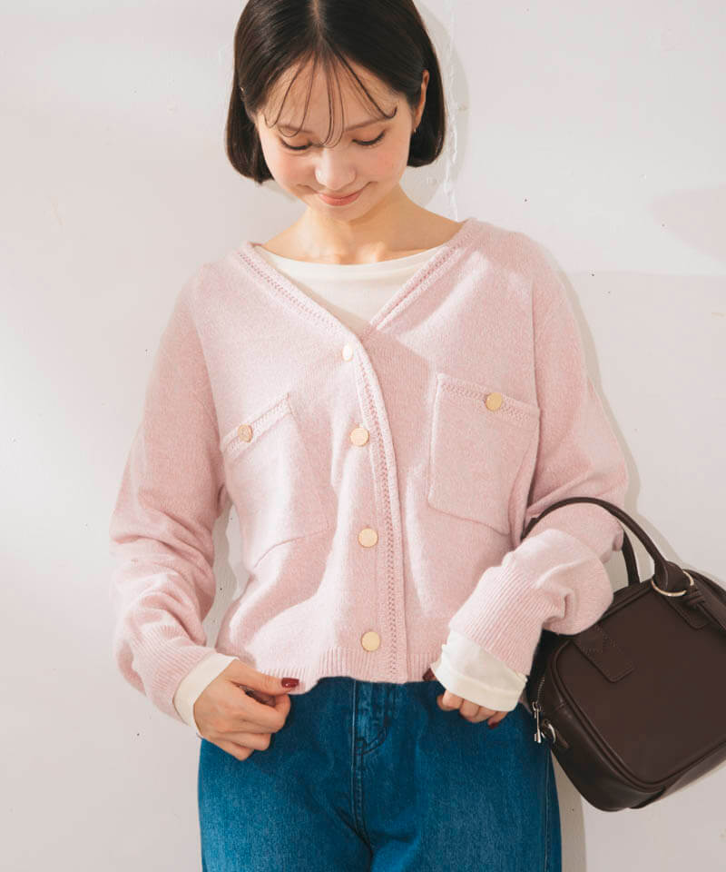 lady melange cardigan�`��ި���ݼ޶��ި���