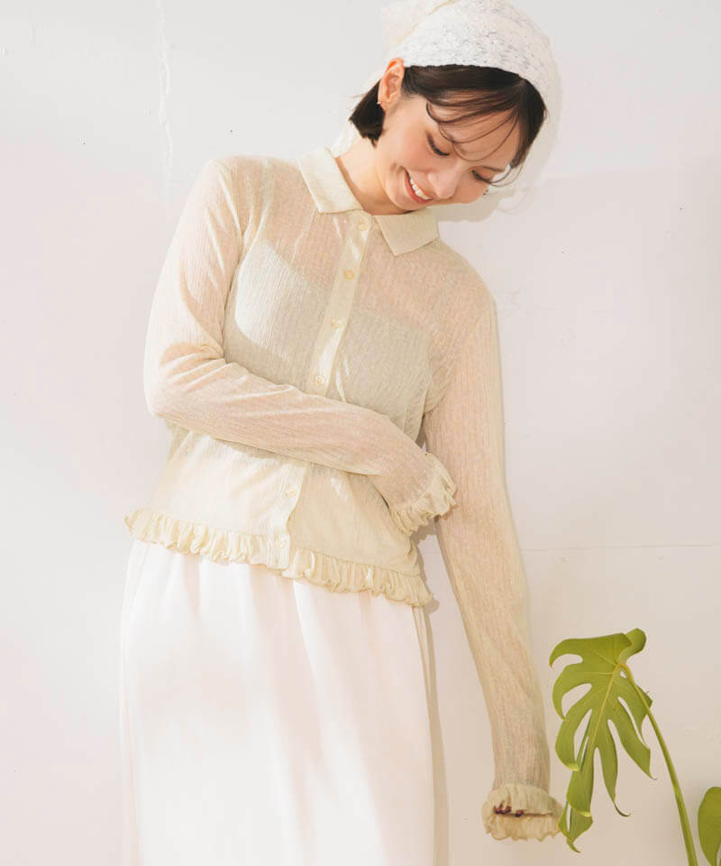 sheer frill top�`������į��