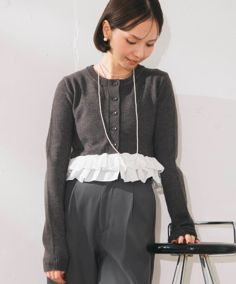 frilly knit top�`��ذƯ�į��