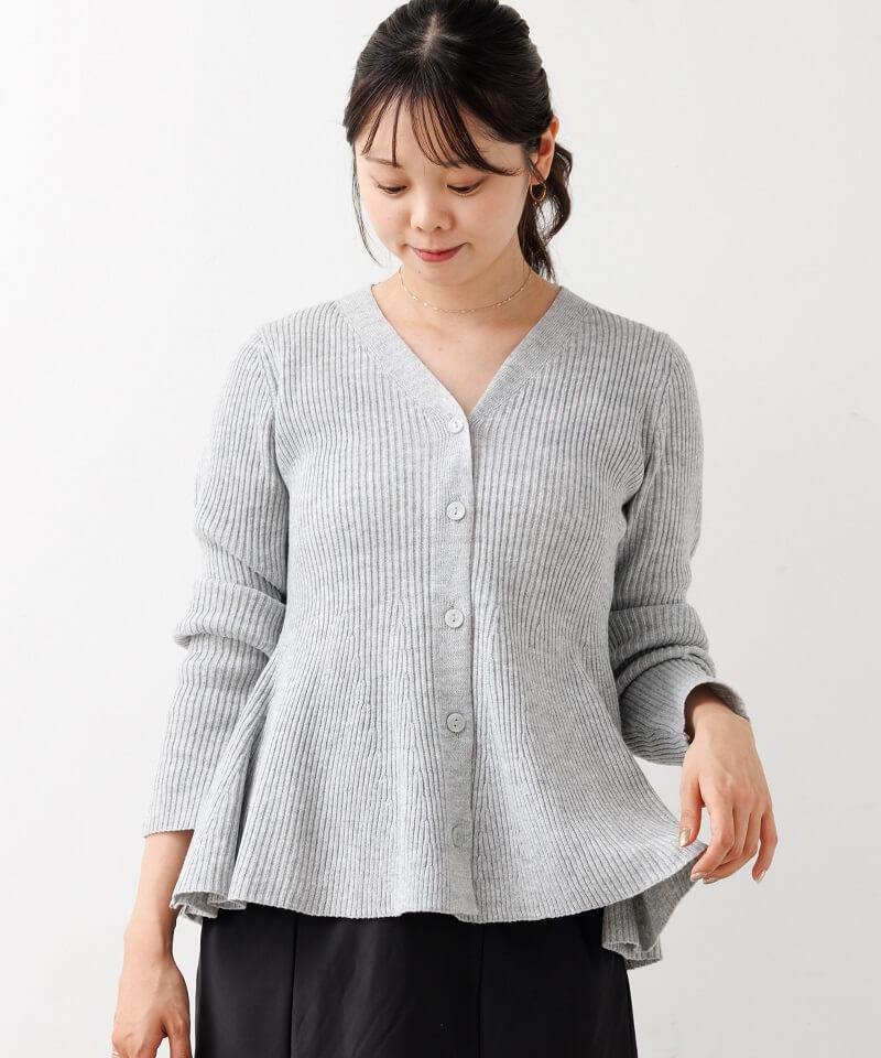 peplum knit cardigan�`������ƯĶ��ި���