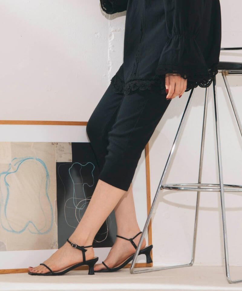 rib capri pants�`��޶�������