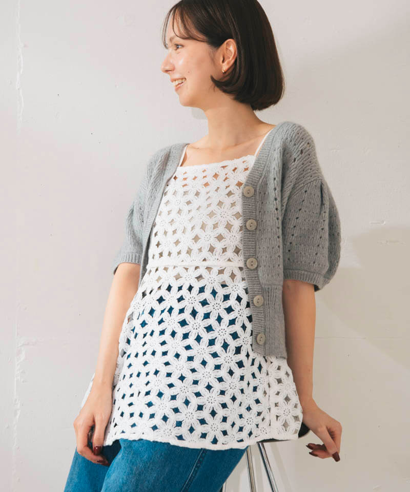 flower crochet bustier�`��ܰ�ۼ��޽��