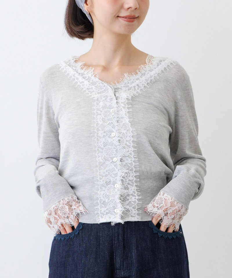 lace trim cardigan�`ڰ���Ѷ��ި���