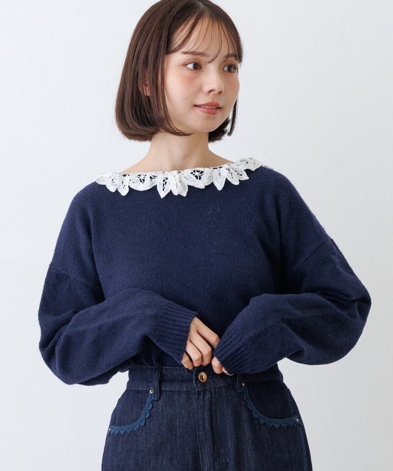 lace collar knit�`ڰ��װƯ�