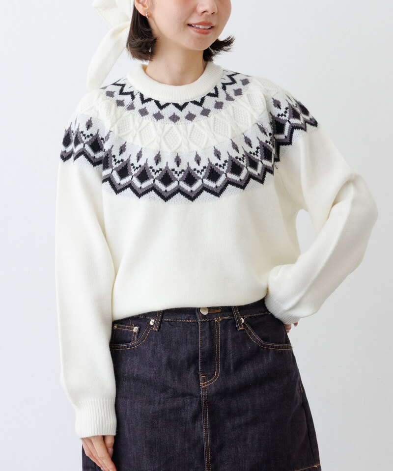 basic nordic knit�`�ް������ި��Ư�