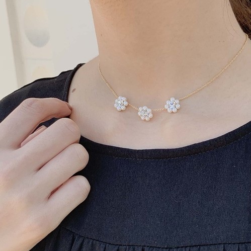 pearly fleur necklace `߰ذٰȯڽ