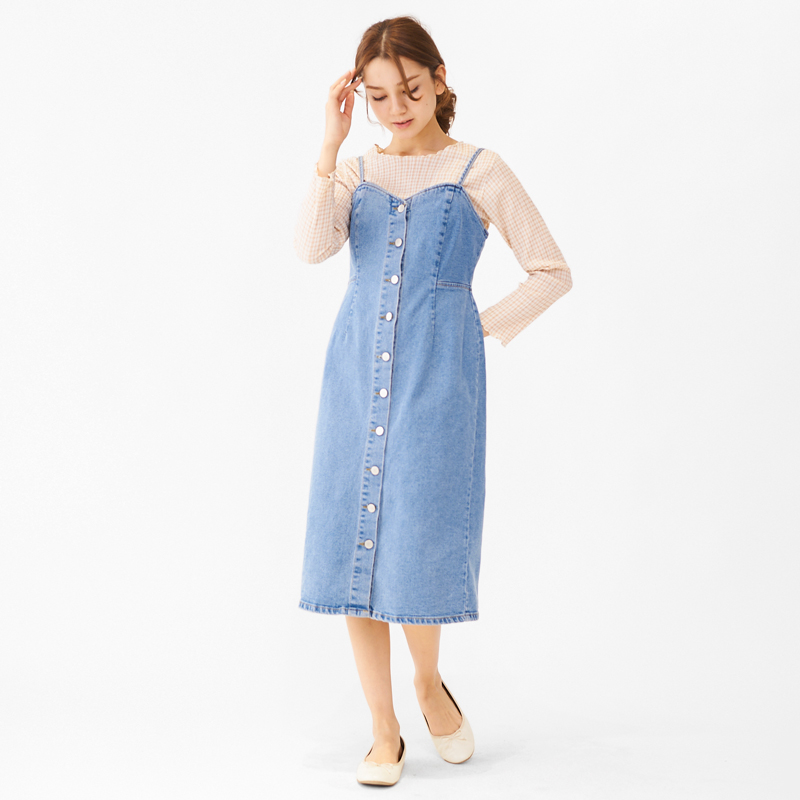 OUTLET】clarity denim onepiece～ｸﾗﾘﾃｨﾃﾞﾆﾑﾜﾝﾋﾟｰｽ | flower／フラワー ...