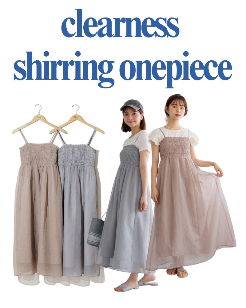 clearness shirring onepiece