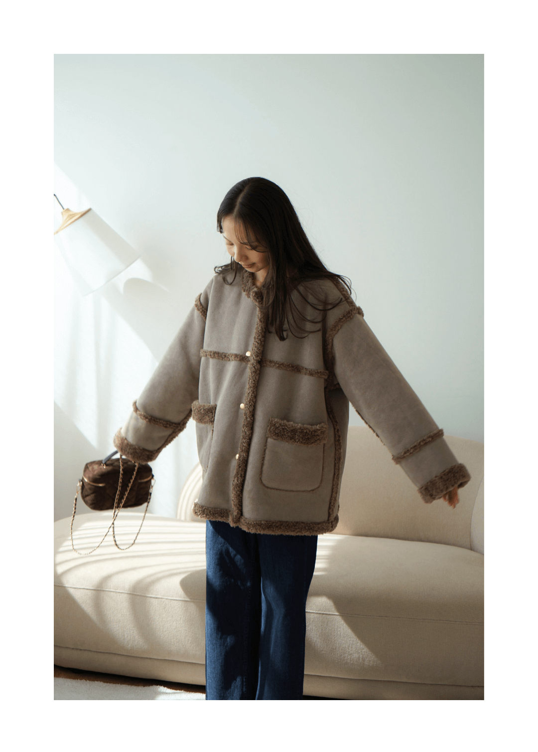downy mouton coat