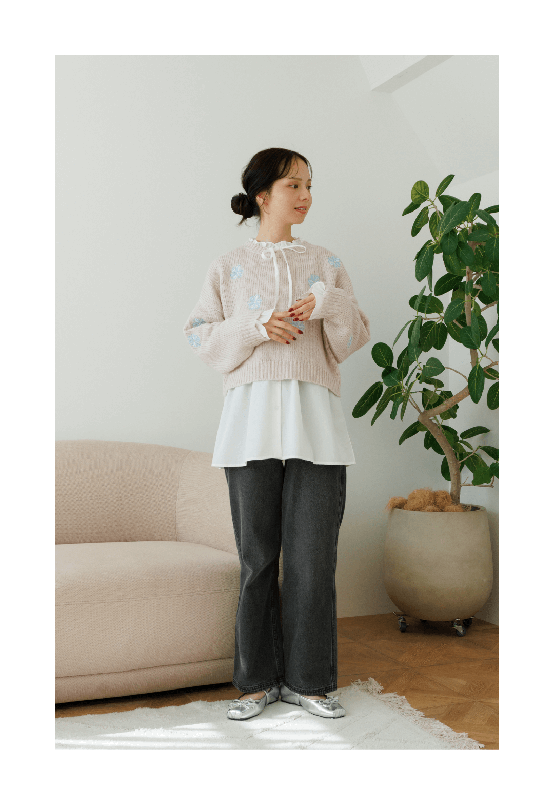 blooming fluffy knit